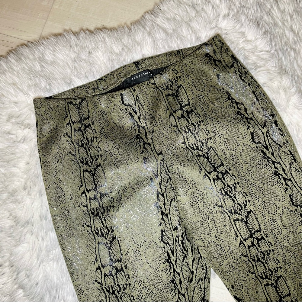 Zac & Rachel Olive Snake Print Pants